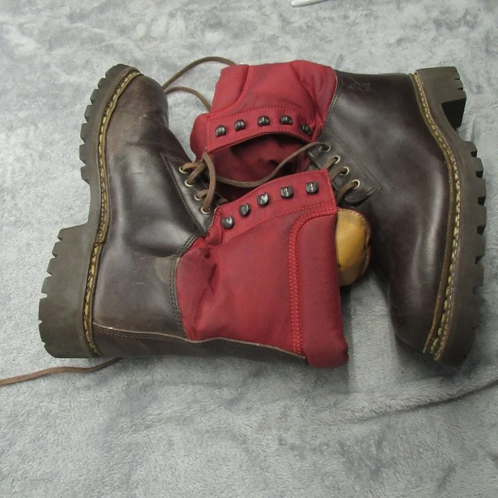 Faconnable Men Boots 8M Tanker 22 Logger Work Combat Leather Waterproof RARE VTG